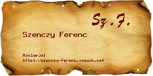 Szenczy Ferenc névjegykártya